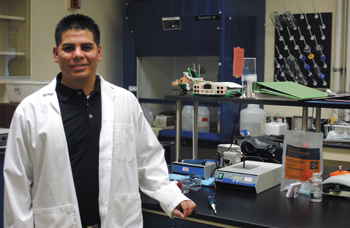Humberto Hernandez in the lab